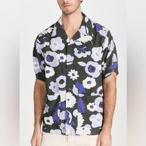 NN07 Hank Camp Floral Button Bold Retro Print EcoVero Viscose